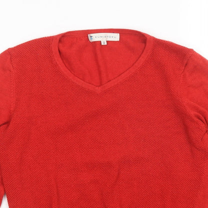 KUMiKYOKU Womens Red   Pullover Jumper Size 4