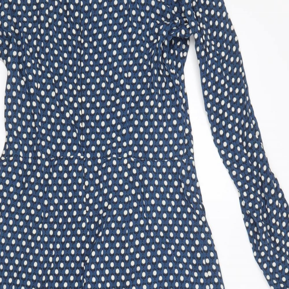 Preworn Womens Blue Floral  A-Line