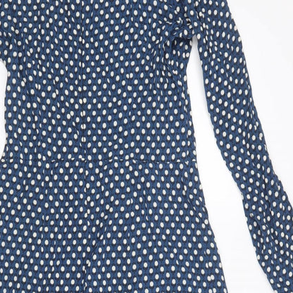 Preworn Womens Blue Floral  A-Line