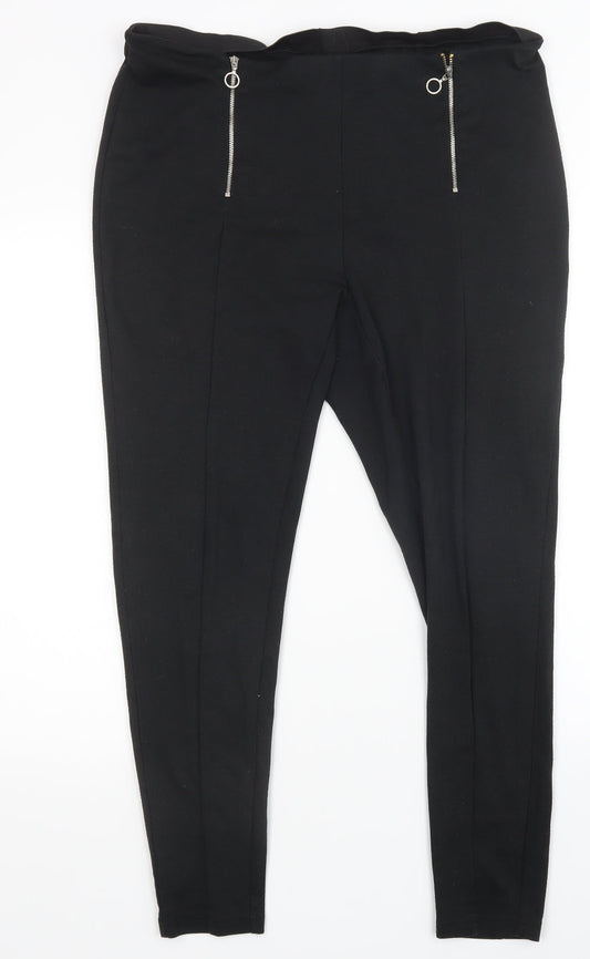 Prewron Womens Black   Jogger Leggings Size 38 in L28 in