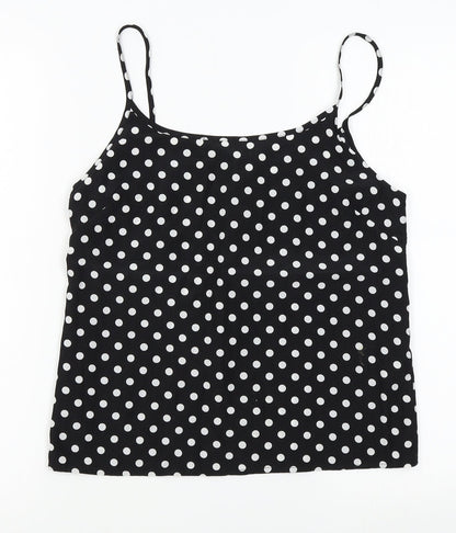 cameo rose Womens Black Polka Dot  Camisole Tank Size 8  - cropped