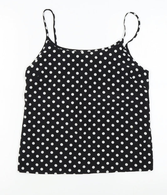 cameo rose Womens Black Polka Dot  Camisole Tank Size 8  - cropped