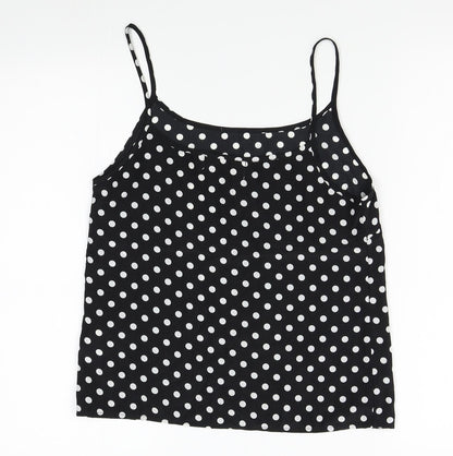cameo rose Womens Black Polka Dot  Camisole Tank Size 8  - cropped