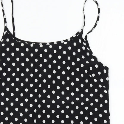 cameo rose Womens Black Polka Dot  Camisole Tank Size 8  - cropped