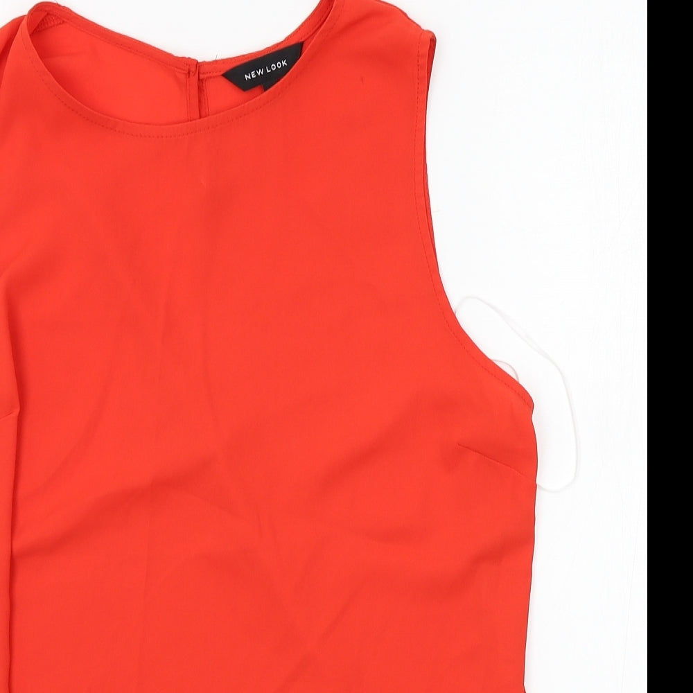 Womens UK Size 12 New Look Red Basic Blouse