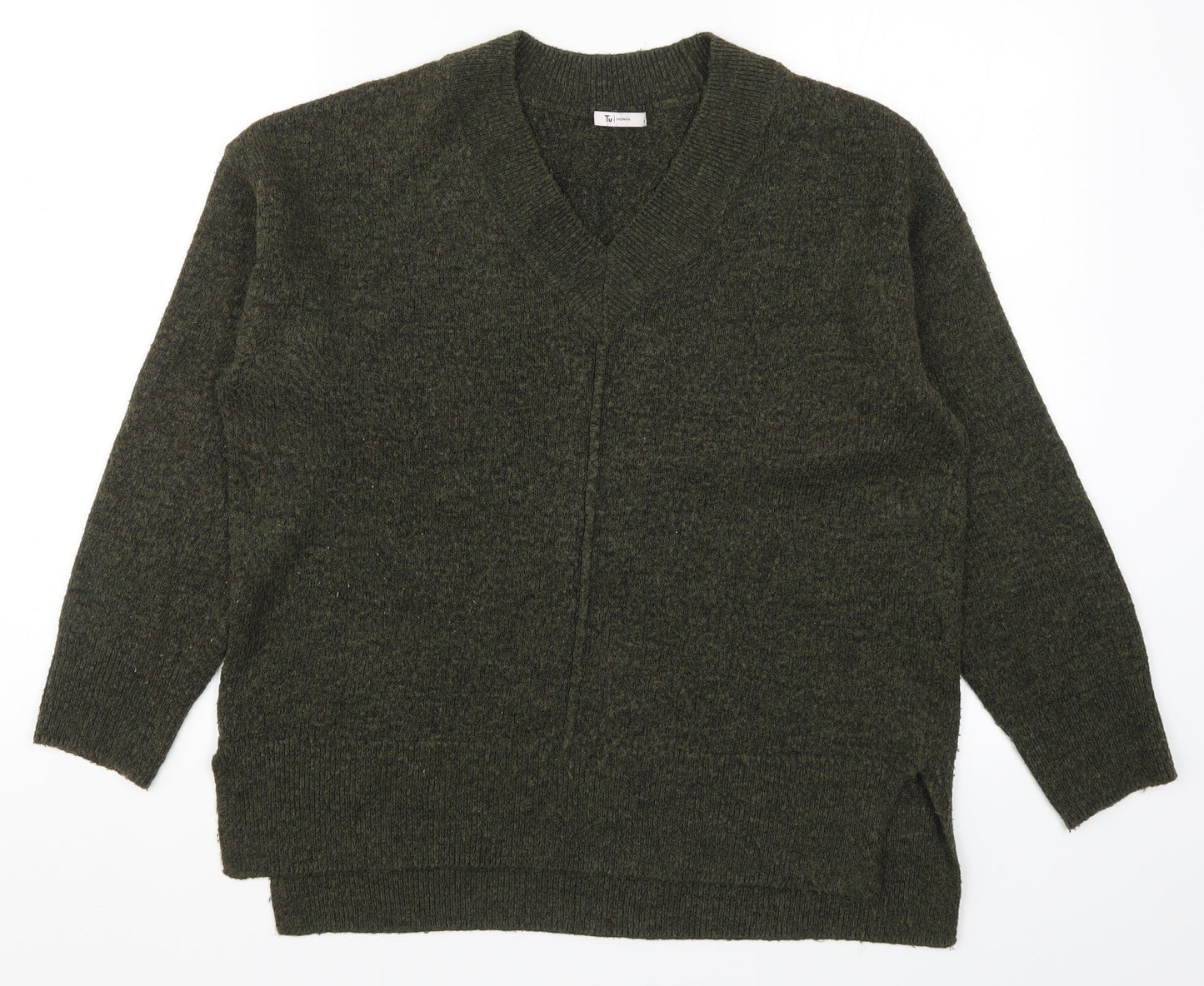TU Womens Green  Knit Pullover Jumper Size 12