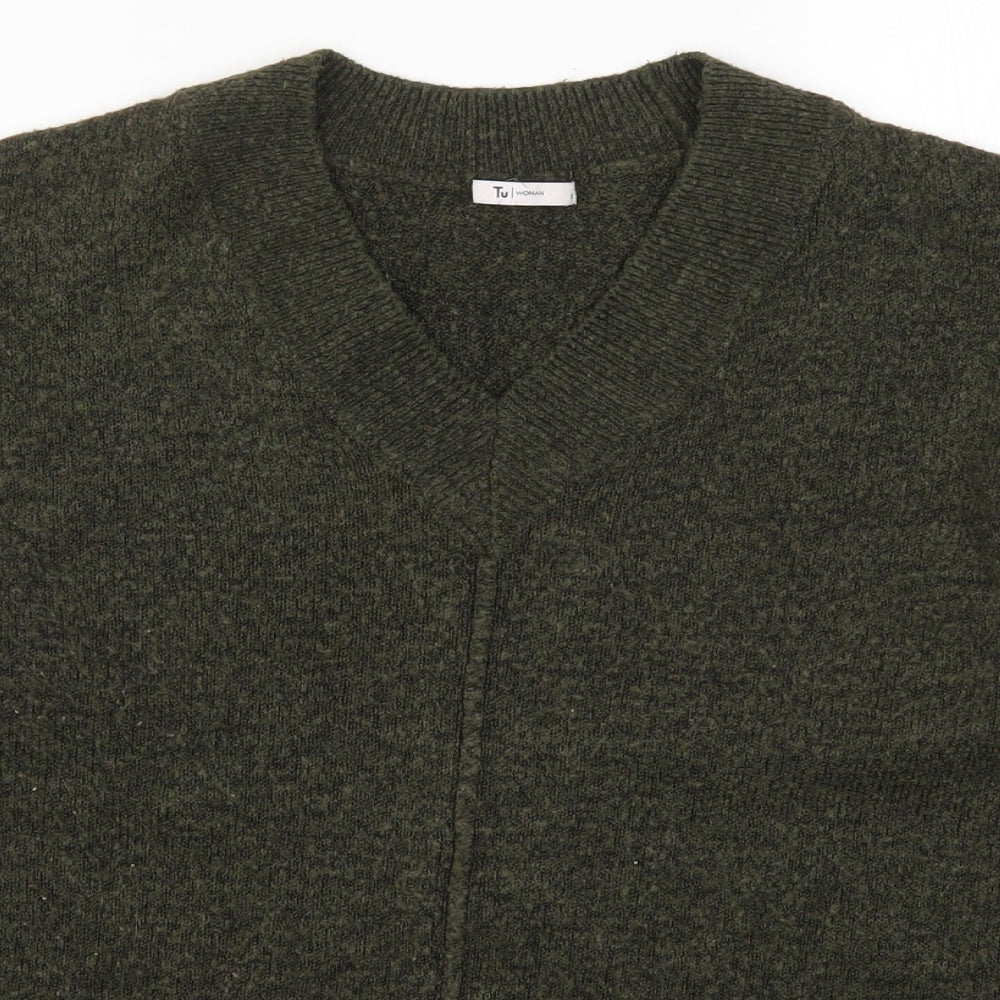 TU Womens Green  Knit Pullover Jumper Size 12