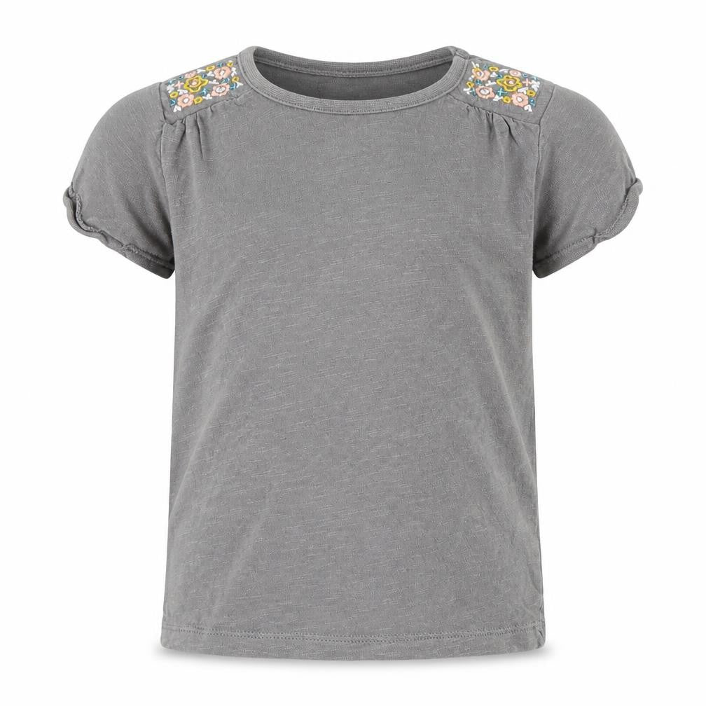 Tu Girls Grey Floral  Basic T-Shirt Size 3 Years