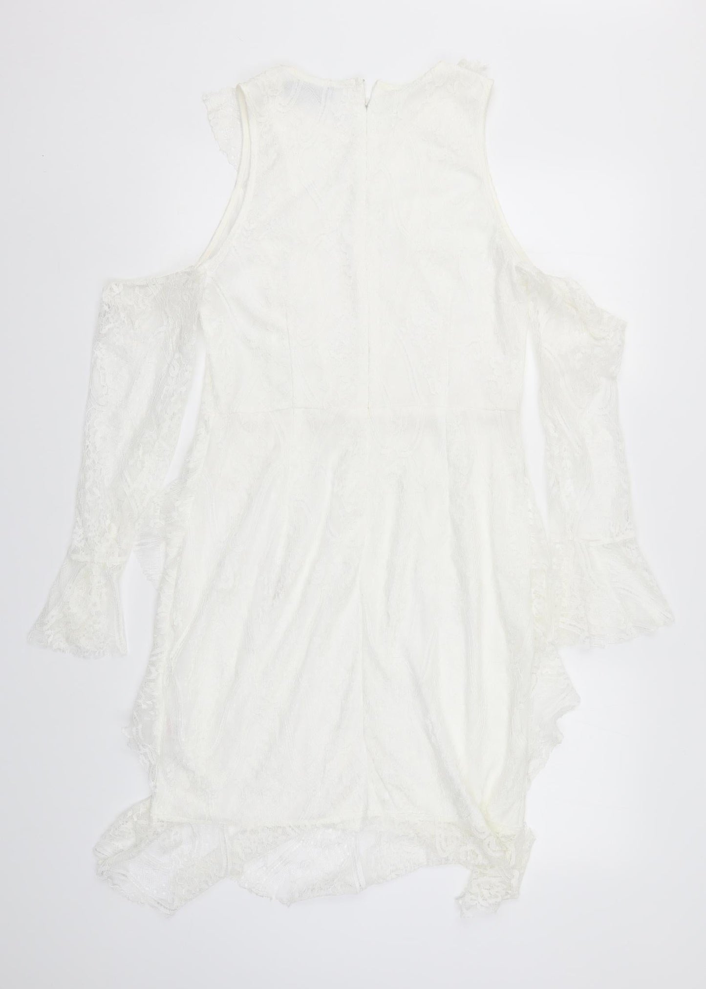 PRETTYLITTLETHING Womens White  Lace Pencil Dress  Size 14