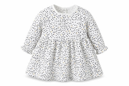 Matalan Girls White Polka Dot  Skater Dress  Size 3-6 Months