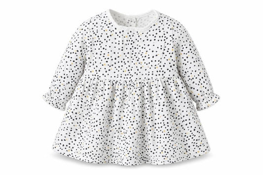 Matalan Girls White Polka Dot  Skater Dress  Size 3-6 Months