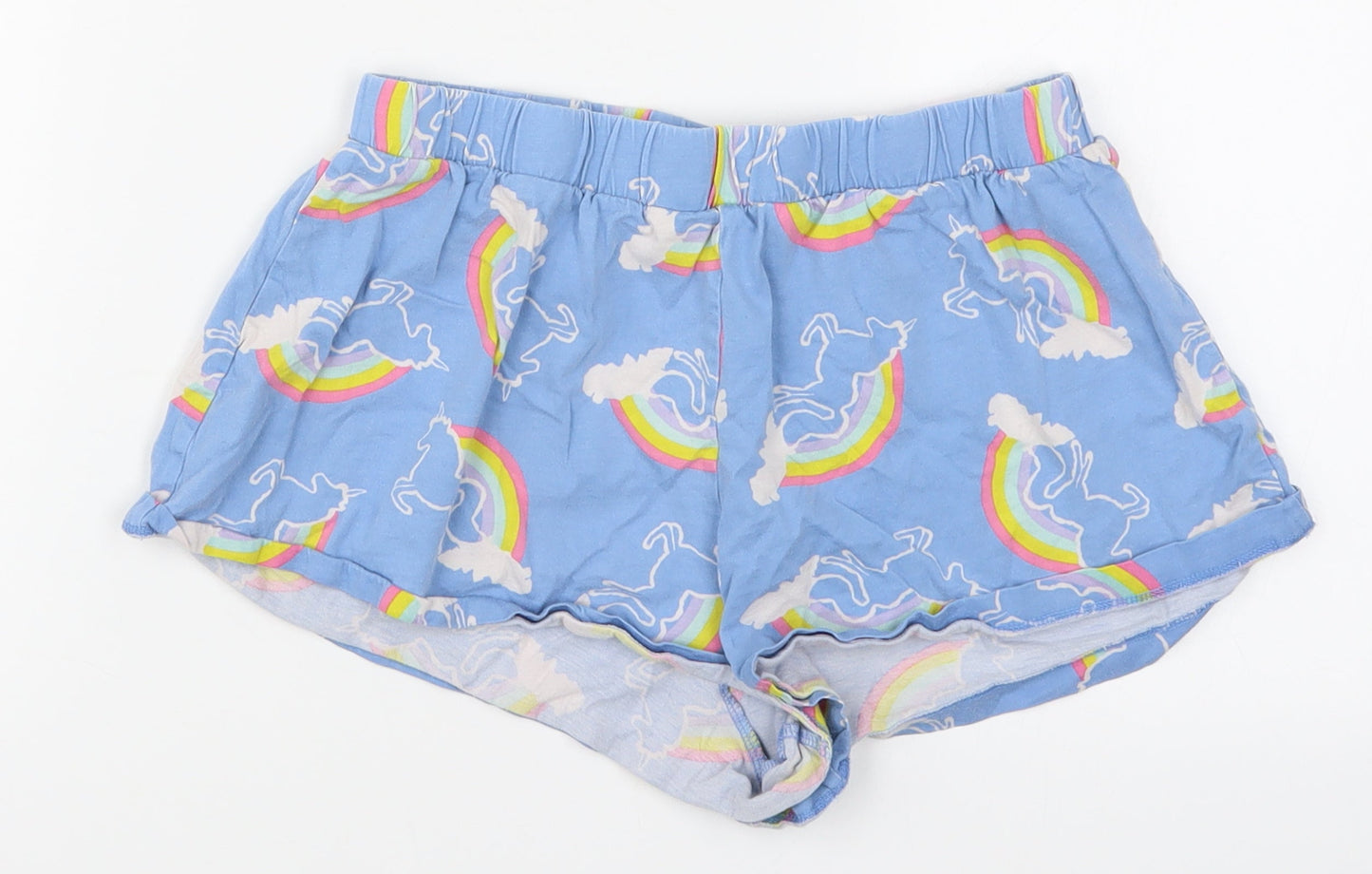 ASOS Womens Blue Geometric  Sweat Shorts Size 6 - Unicorns Loungewear