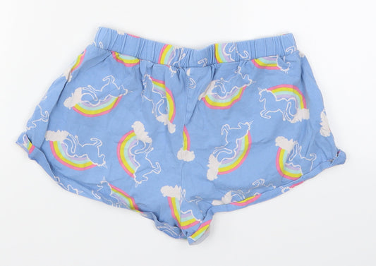 ASOS Womens Blue Geometric  Sweat Shorts Size 6 - Unicorns Loungewear