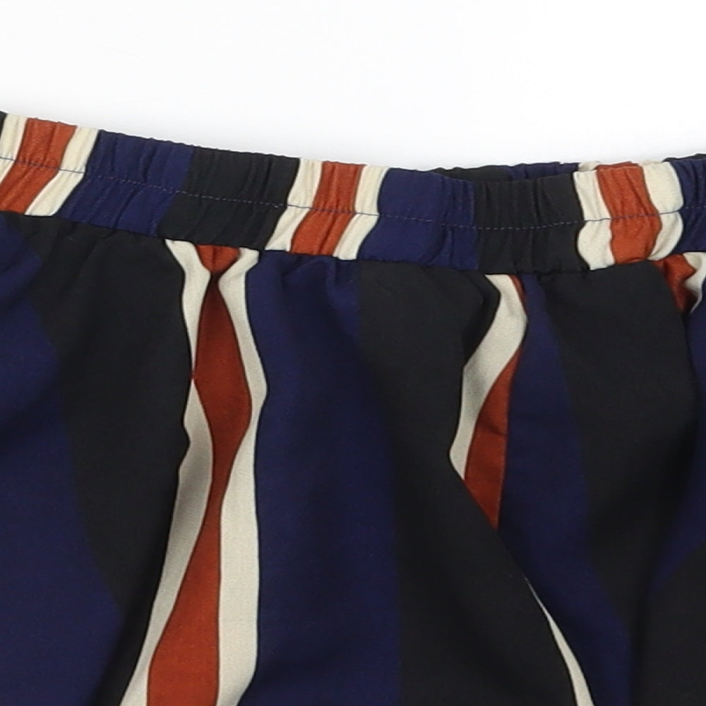 PRETTYLITTLETHING Womens Blue Striped  Hot Pants Shorts Size 6