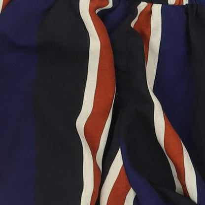 PRETTYLITTLETHING Womens Blue Striped  Hot Pants Shorts Size 6