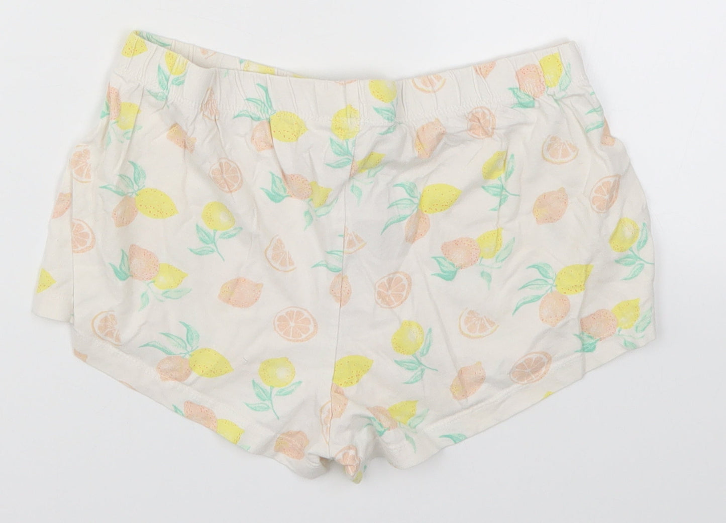 Primark Womens Yellow   Sweat Shorts Size 6 - Lemon Print Loungewear