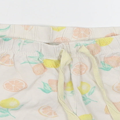 Primark Womens Yellow   Sweat Shorts Size 6 - Lemon Print Loungewear