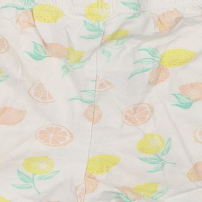 Primark Womens Yellow   Sweat Shorts Size 6 - Lemon Print Loungewear