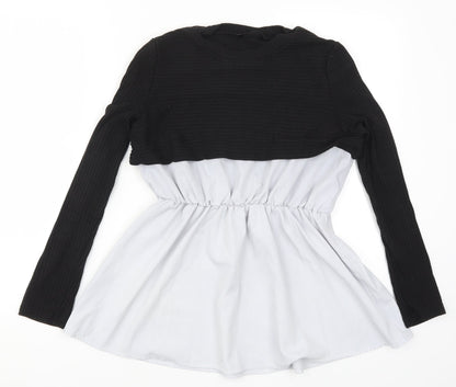 SheIn Womens Black   Basic Blouse Size S  - Grey