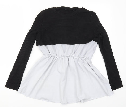 SheIn Womens Black   Basic Blouse Size S  - Grey