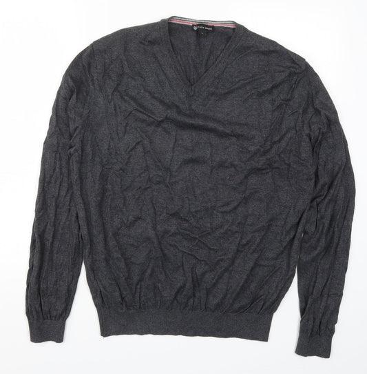 Palm Grove Mens Grey  Knit Pullover Jumper Size L