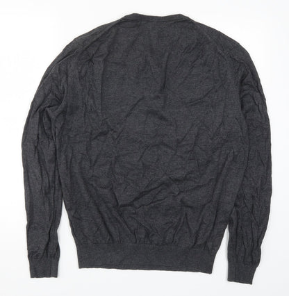 Palm Grove Mens Grey  Knit Pullover Jumper Size L