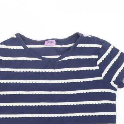 F&F Girls Blue   Basic T-Shirt Size 7-8 Years