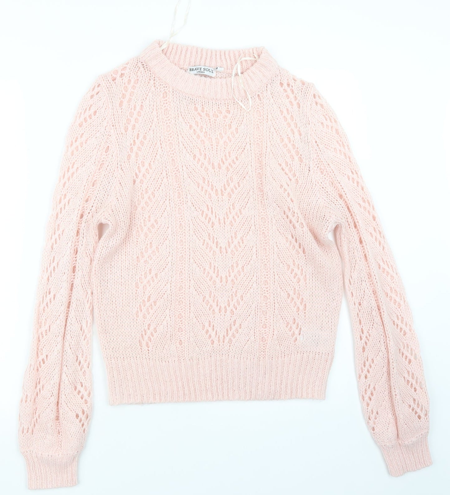 Brave Soul Womens Pink  Knit Pullover Jumper Size 14