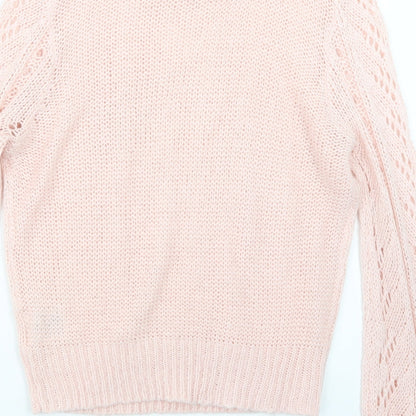 Brave Soul Womens Pink  Knit Pullover Jumper Size 14