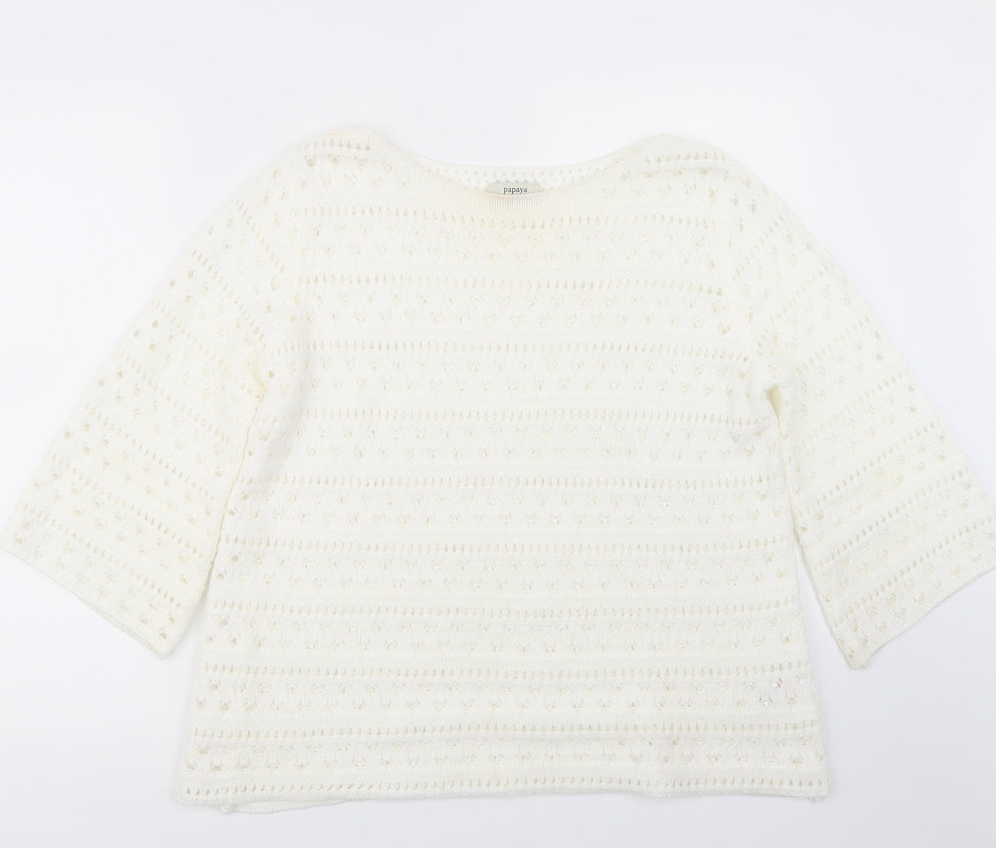 Womens UK Size M Papaya White Pullover Jumper