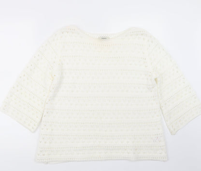 Womens UK Size M Papaya White Pullover Jumper