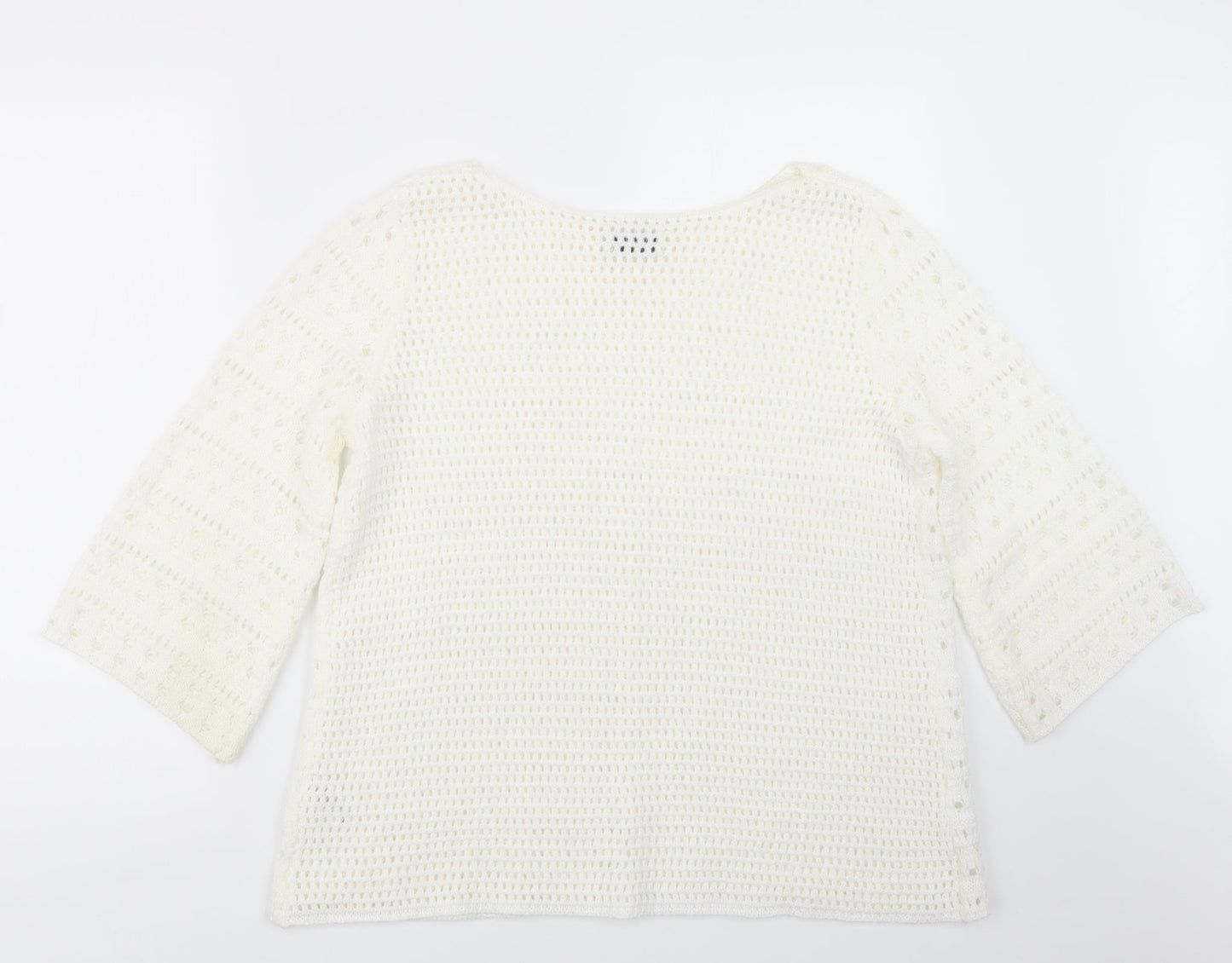 Womens UK Size M Papaya White Pullover Jumper