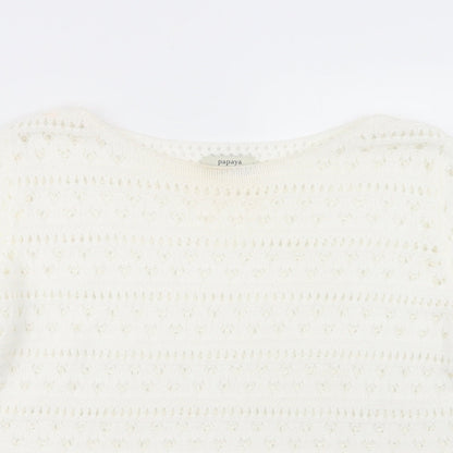 Womens UK Size M Papaya White Pullover Jumper