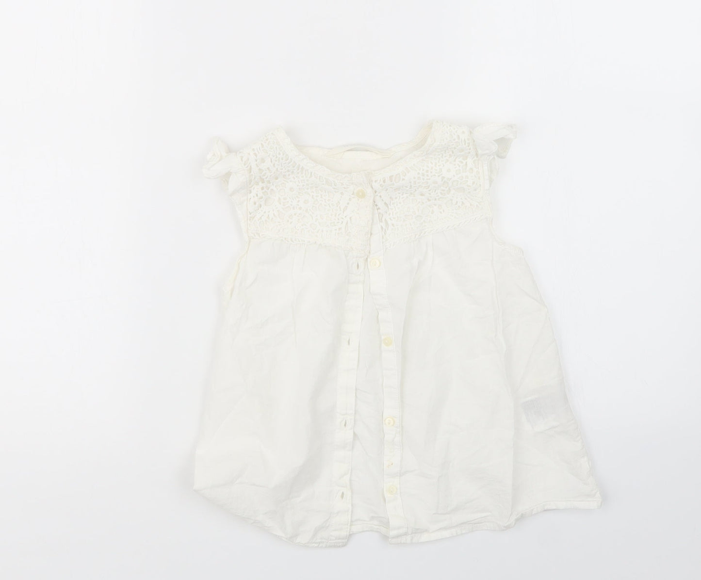 H&M Girls White   Basic Button-Up Size 7 Years