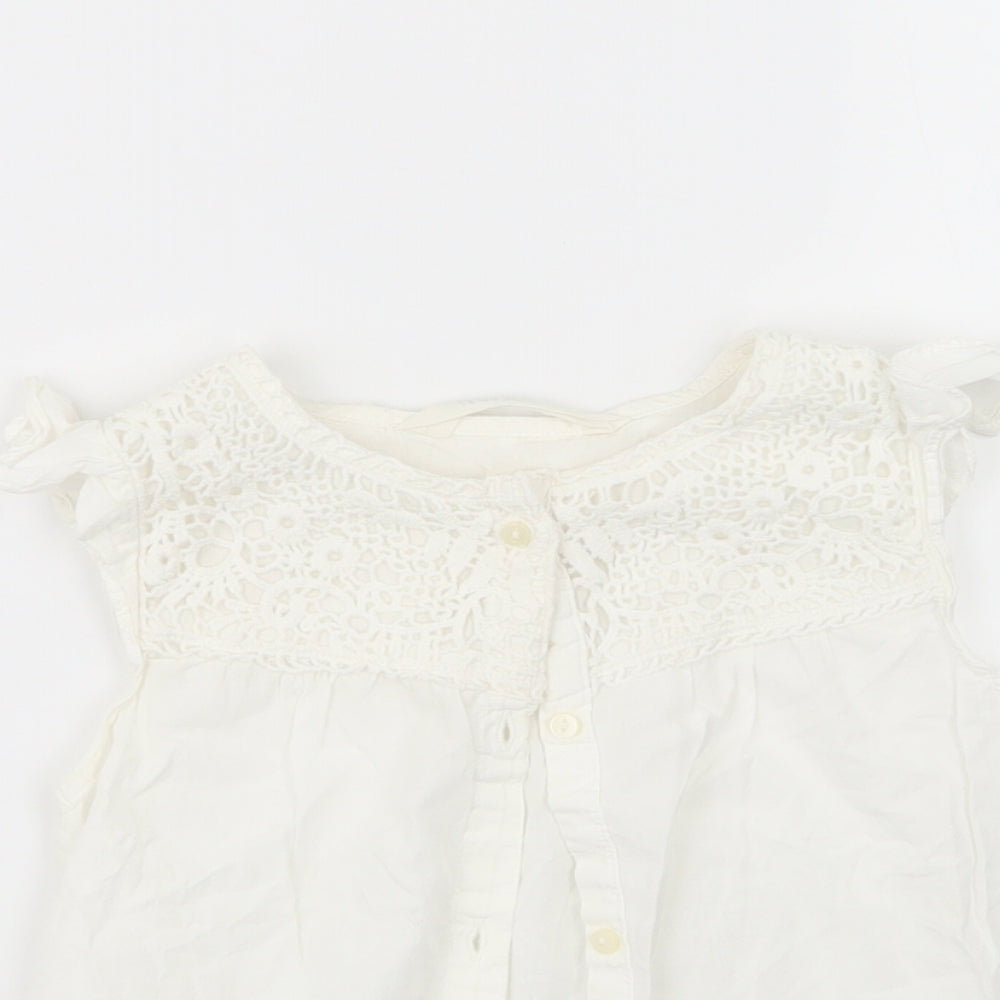 H&M Girls White   Basic Button-Up Size 7 Years