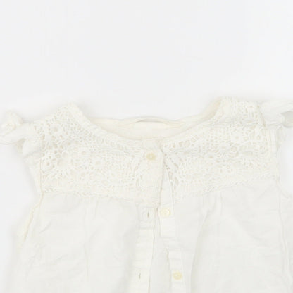 H&M Girls White   Basic Button-Up Size 7 Years