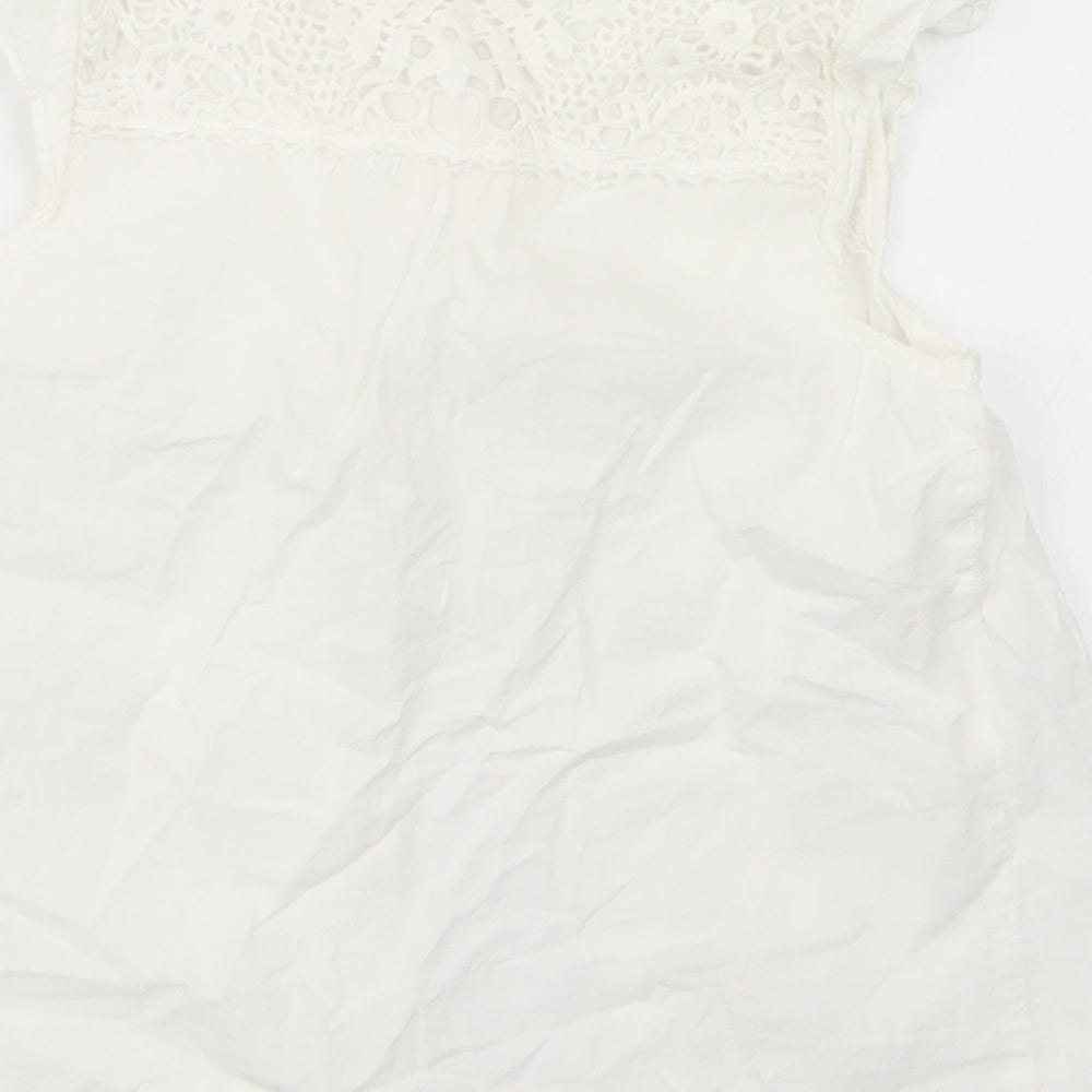 H&M Girls White   Basic Button-Up Size 7 Years