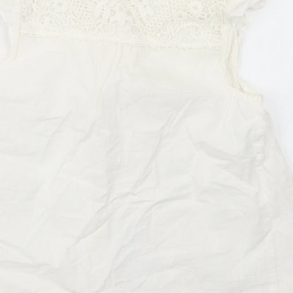 H&M Girls White   Basic Button-Up Size 7 Years