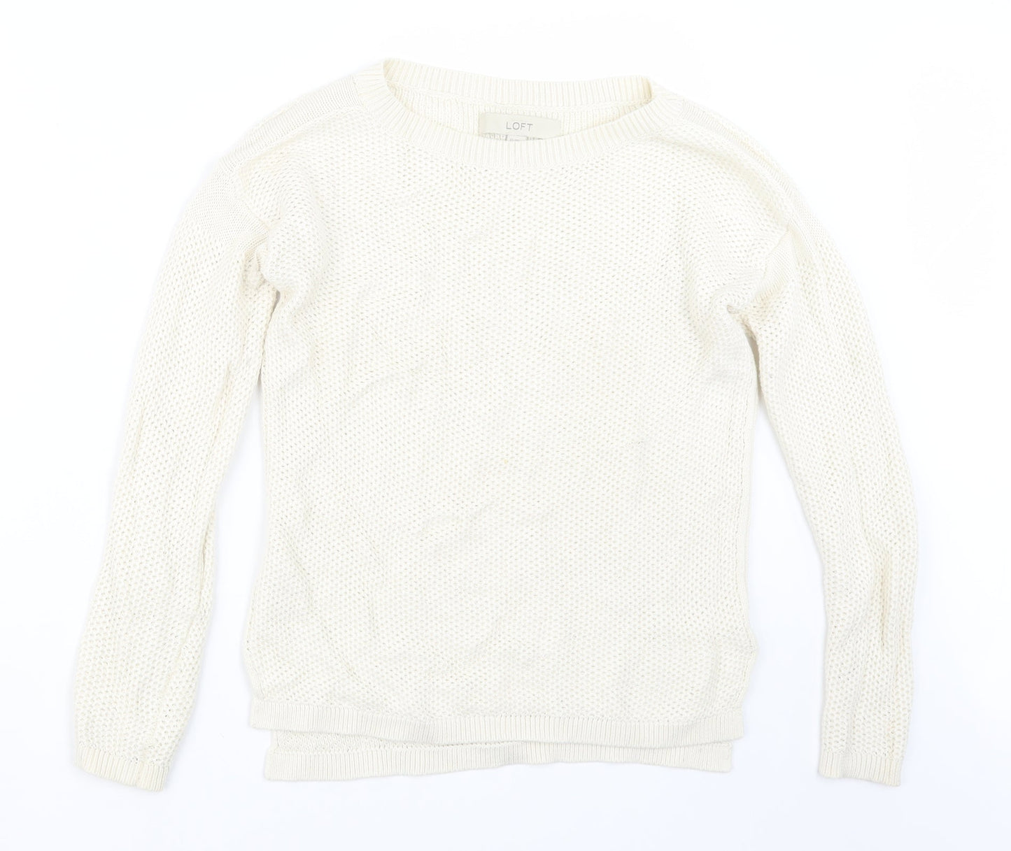 LOFT Womens Beige  Knit Pullover Jumper Size XS