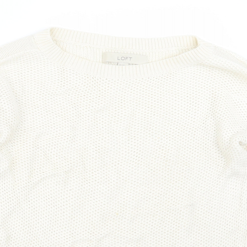 LOFT Womens Beige  Knit Pullover Jumper Size XS