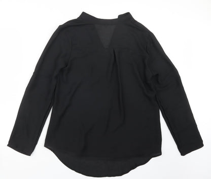 Womens UK Size L Preworn Black Basic Blouse