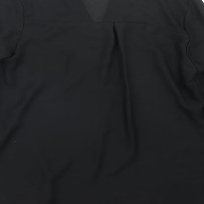 Womens UK Size L Preworn Black Basic Blouse