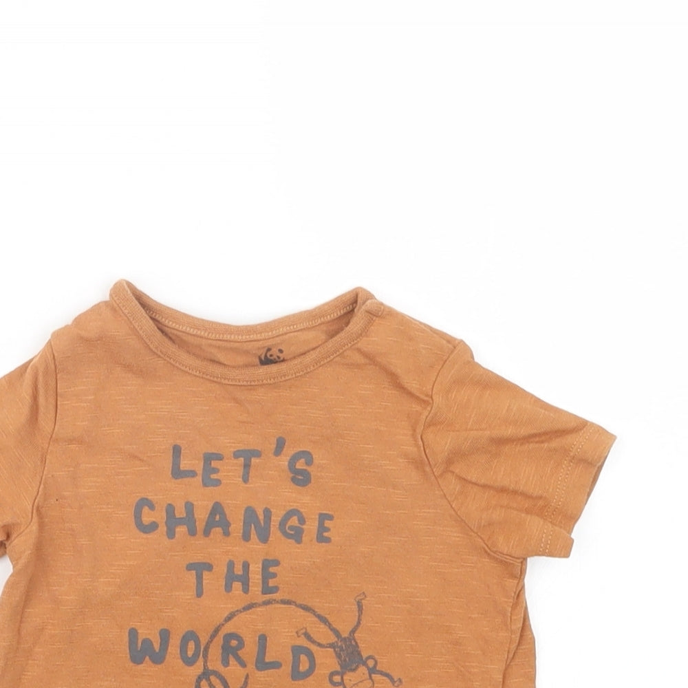F&F Baby Brown   Basic T-Shirt Size 3-6 Months  - WWF