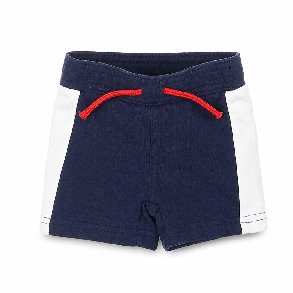 Front view of Primark boys’ blue cropped trousers, size 3-6, months