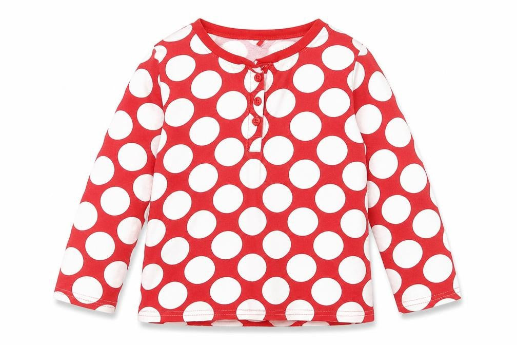 George Girls Red Polka Dot  Basic T-Shirt Size 5-6 Years