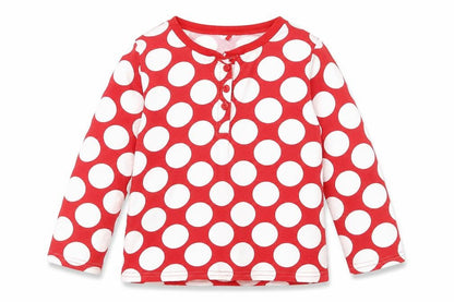 George Girls Red Polka Dot  Basic T-Shirt Size 5-6 Years