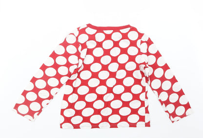 George Girls Red Polka Dot  Basic T-Shirt Size 5-6 Years