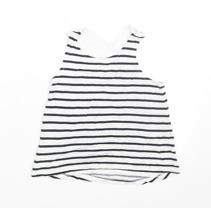 H&M Girls White Striped  Basic Tank Size 4-5 Years