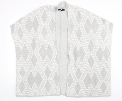 Womens UK Size One Size Atmosphere Grey Wrap Jumper