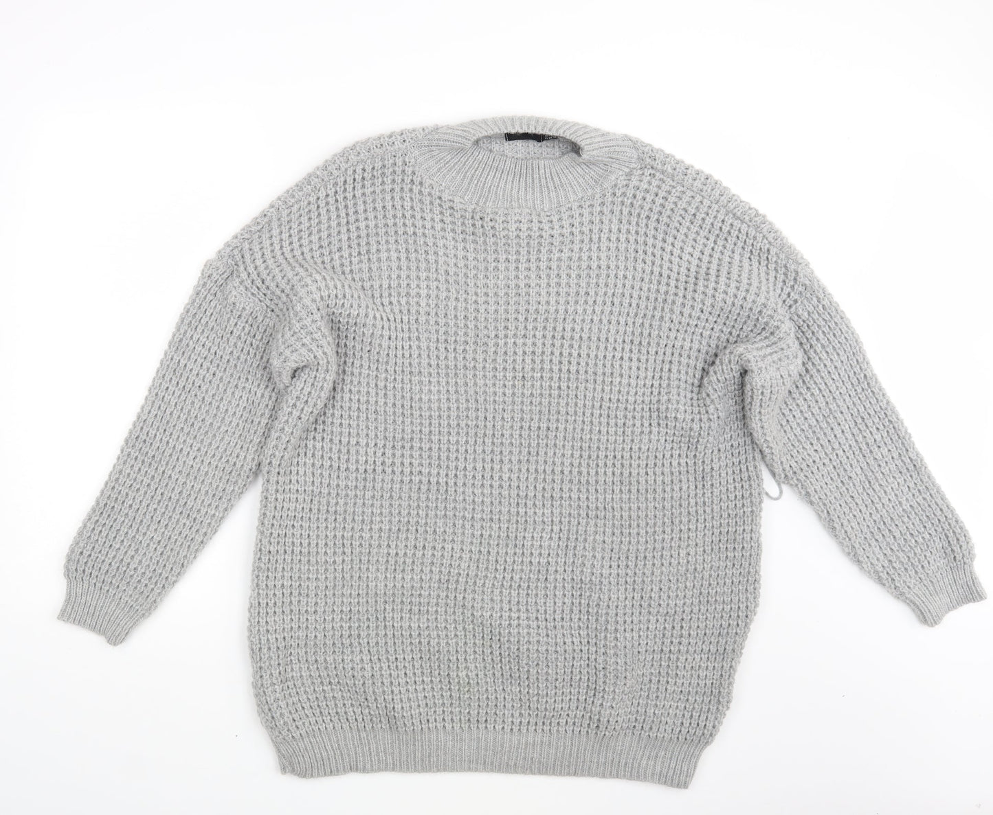 Womens UK Size 10 PRETTYLITTLETHING Grey Pullover Jumper